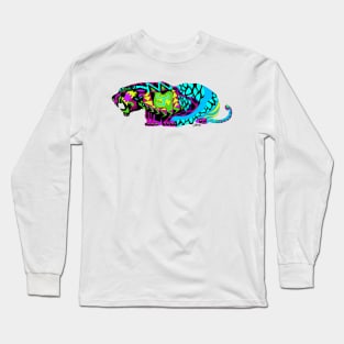 tiger uppercut ecopop in tribal asian beast with mexican patterns Long Sleeve T-Shirt